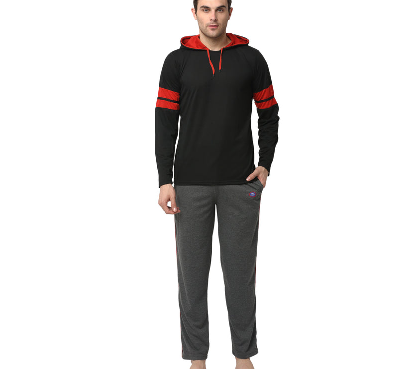 Mack Jonney Black Grey Night Suit For Men's