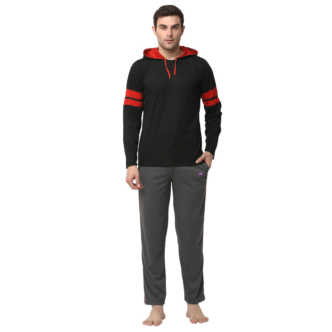 Mack Jonney Black Grey Night Suit For Men's