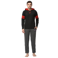 Mack Jonney Black Grey Night Suit For Men's