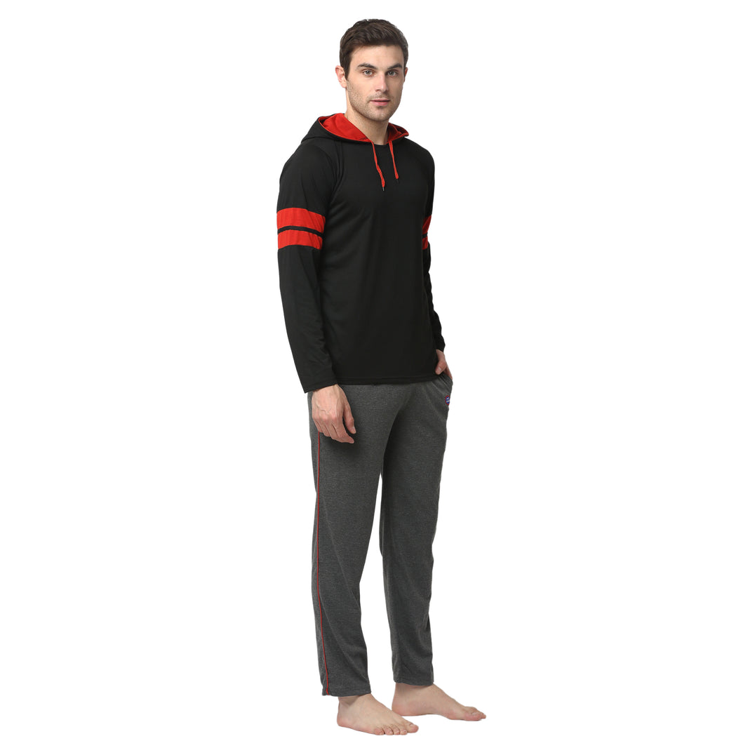 Mack Jonney Black Grey Night Suit For Men's