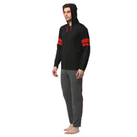 Mack Jonney Black Grey Night Suit For Men's