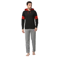 Mack Jonney Black Silver Night Suit For Men's