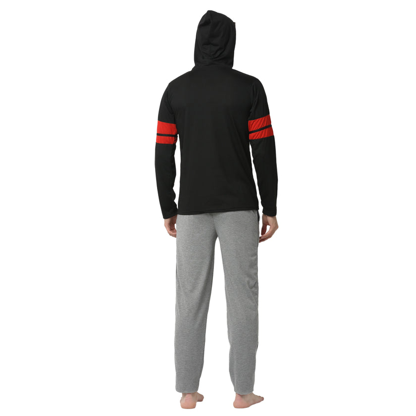 Mack Jonney Black Silver Night Suit For Men's