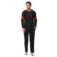 Mack Jonney Black Dark Blue Night Suit For Men's