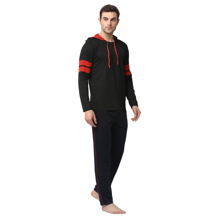 Mack Jonney Black Dark Blue Night Suit For Men's