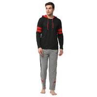 Mack Jonney Black Silver Night Suit For Men's