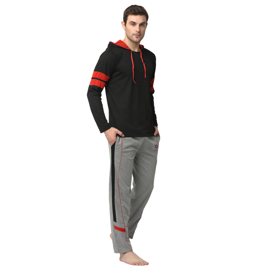 Mack Jonney Black Silver Night Suit For Men's
