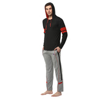 Mack Jonney Black Silver Night Suit For Men's