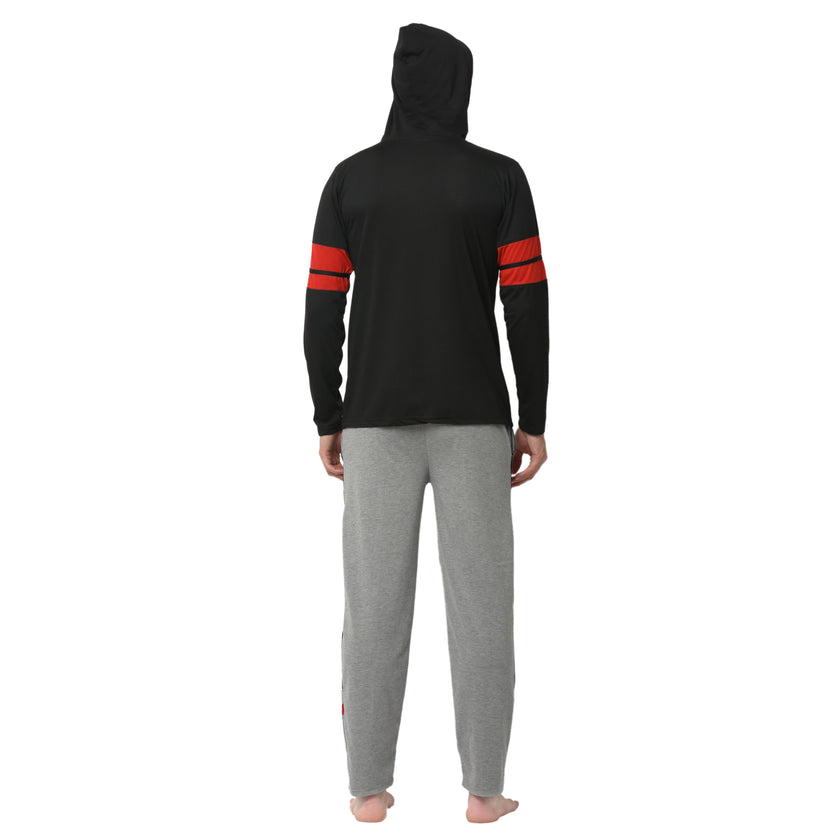 Mack Jonney Black Silver Night Suit For Men's