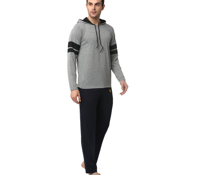 Mack Jonney Silver Dark Blue Night Suit For Men's