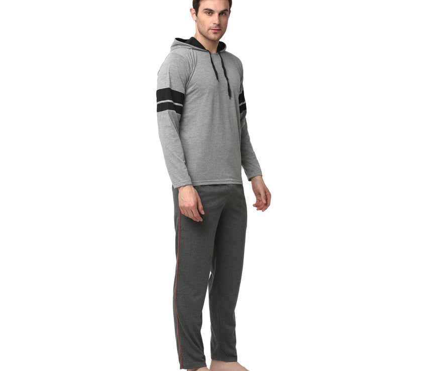 Mack Jonney Silver Grey Night Suit For Men's