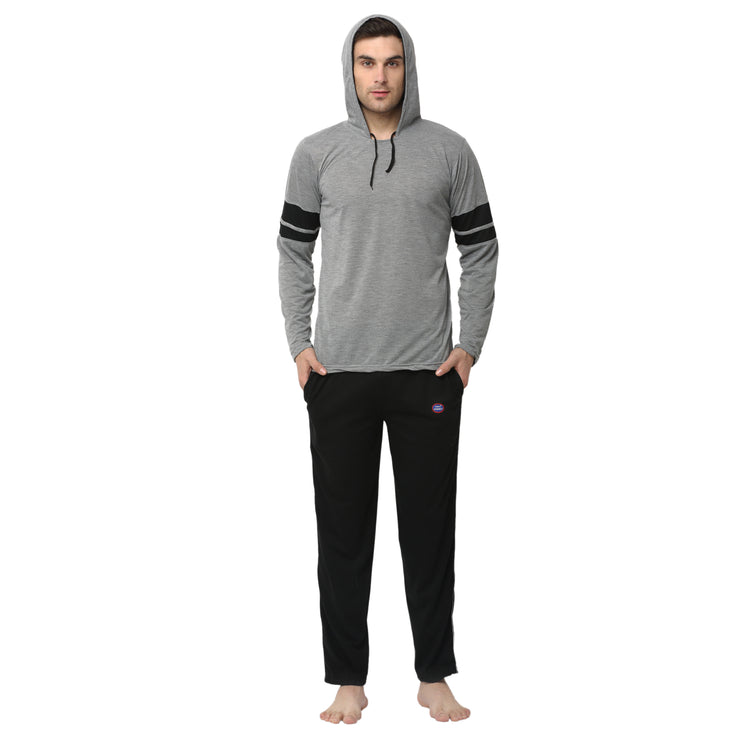 Mack Jonney Silver Black Night Suit For Men's