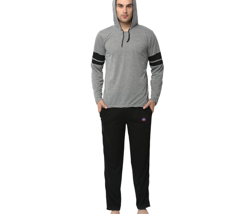 Mack Jonney Silver Black Night Suit For Men's