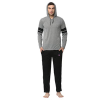 Mack Jonney Silver Black Night Suit For Men's