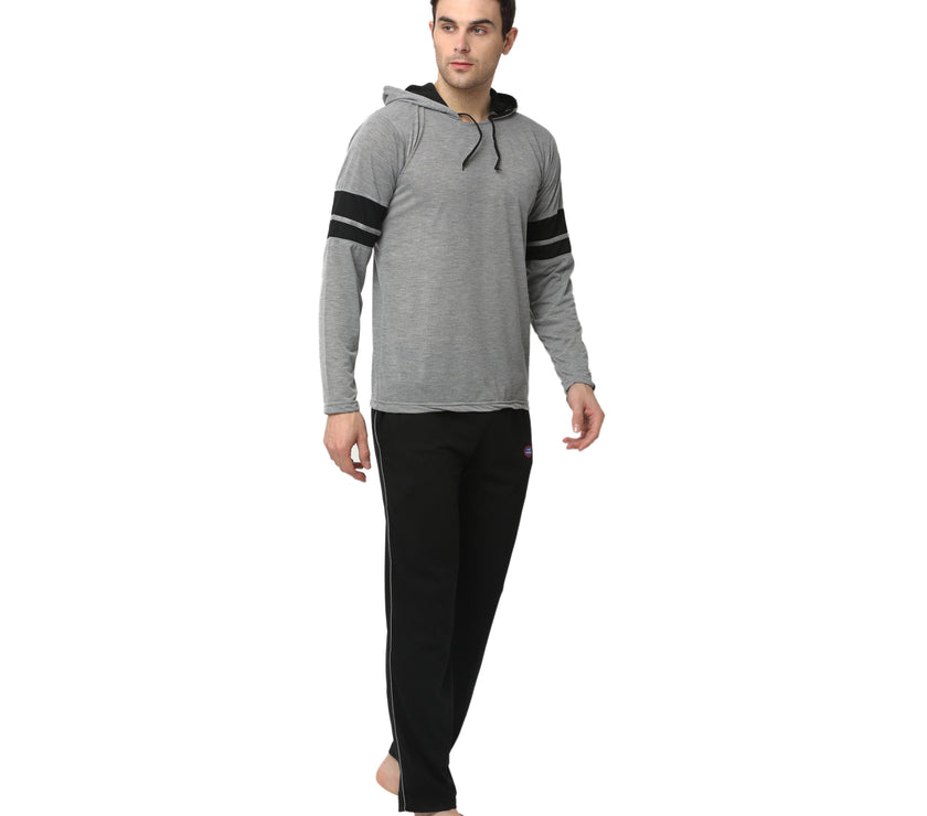 Mack Jonney Silver Black Night Suit For Men's