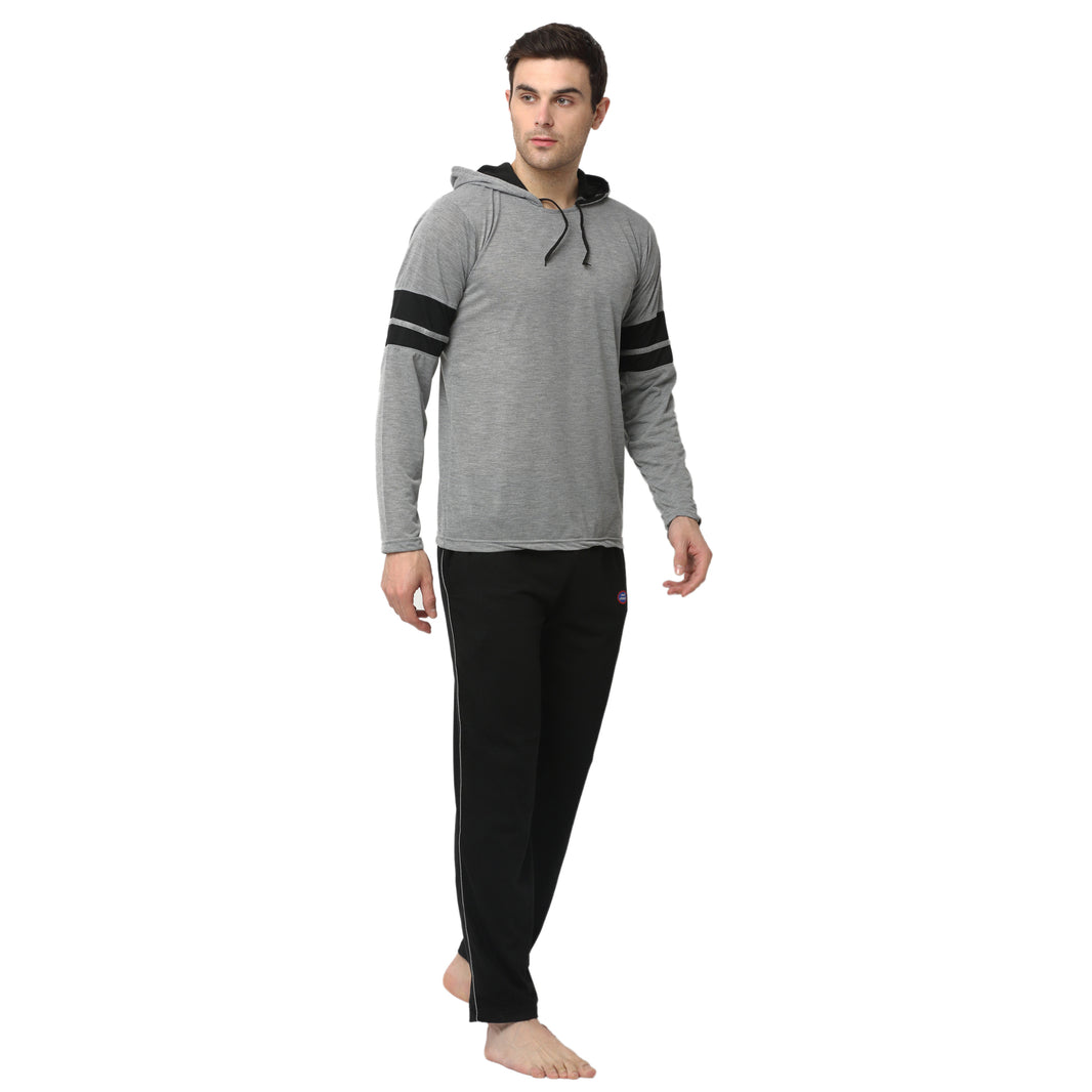 Mack Jonney Silver Black Night Suit For Men's