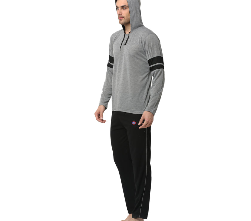 Mack Jonney Silver Black Night Suit For Men's