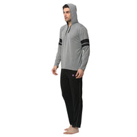 Mack Jonney Silver Black Night Suit For Men's