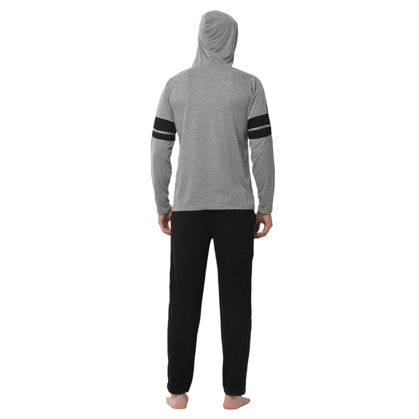 Mack Jonney Silver Black Night Suit For Men's
