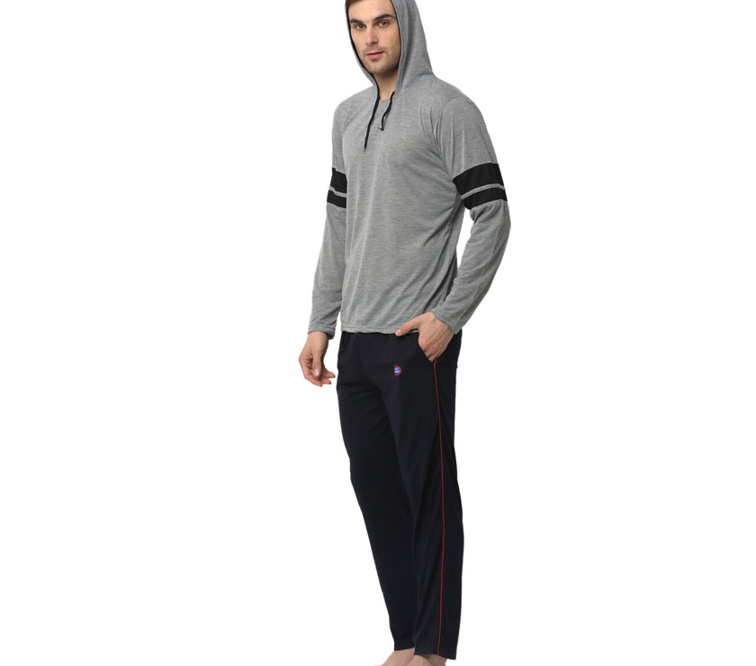 Mack Jonney Silver Dark Blue Night Suit For Men's