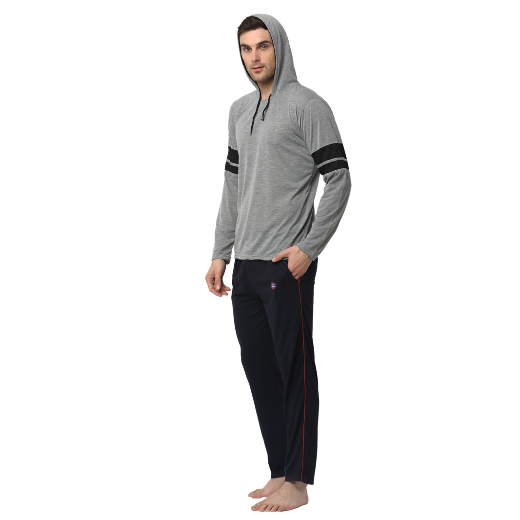 Mack Jonney Silver Dark Blue Night Suit For Men's