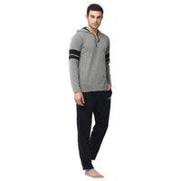 Mack Jonney Silver Dark Blue Night Suit For Men's