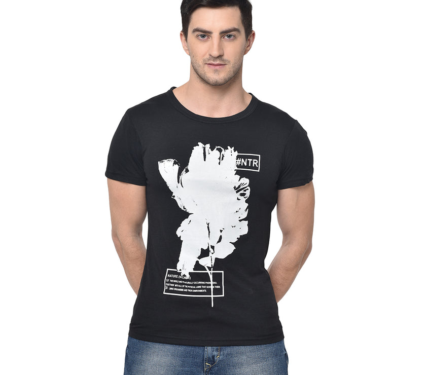 Vimal Jonney Round Neck Black T-shirt For Men's - Vimal Clothing store