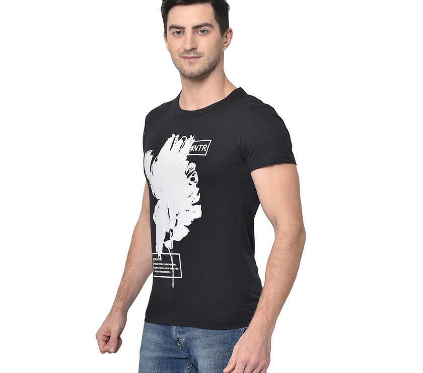 Vimal Jonney Round Neck Black T-shirt For Men's - Vimal Clothing store