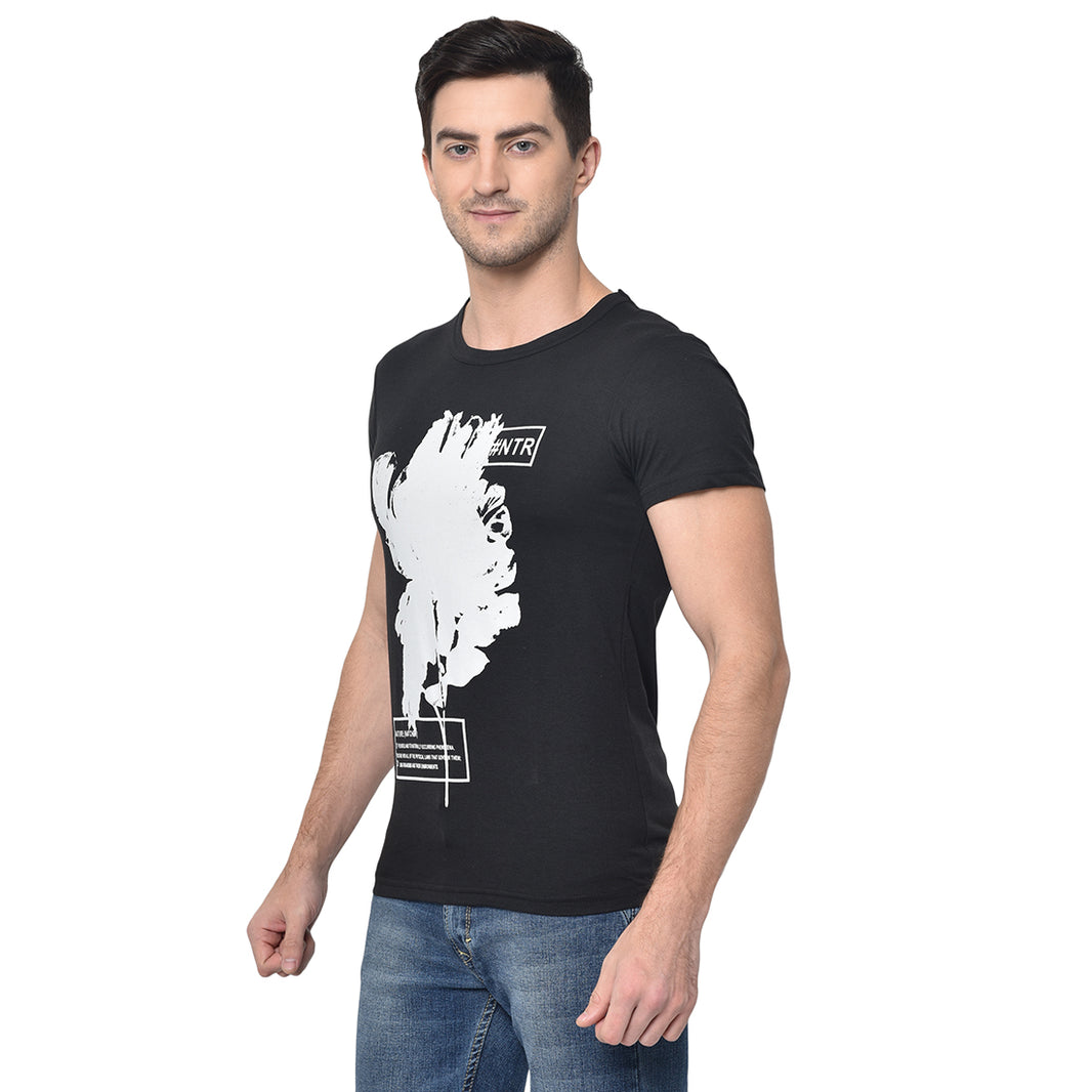 Vimal Jonney Round Neck Black T-shirt For Men's - Vimal Clothing store