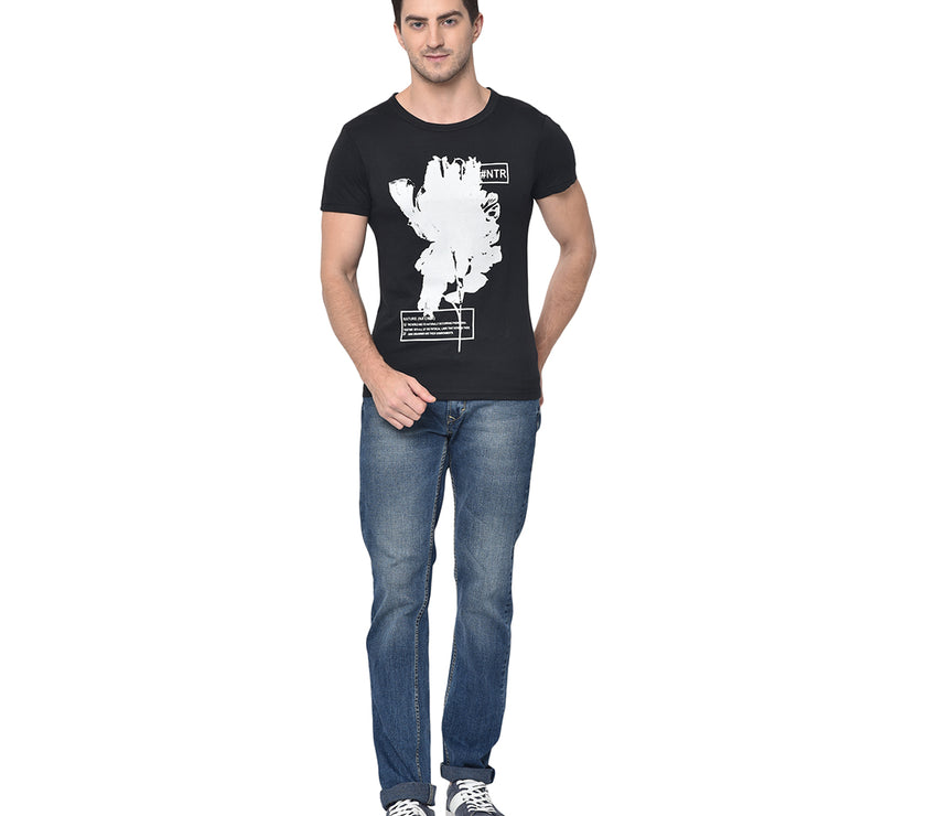 Vimal Jonney Round Neck Black T-shirt For Men's - Vimal Clothing store