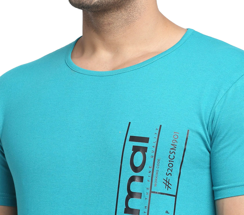 Vimal Jonney Regular Fit Round Neck Light Green T-shirt For Men's - Vimal Clothing store