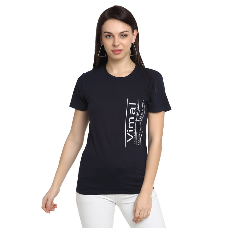 Mack Jonney Grey Half Sleeve T-shirt For Women's
