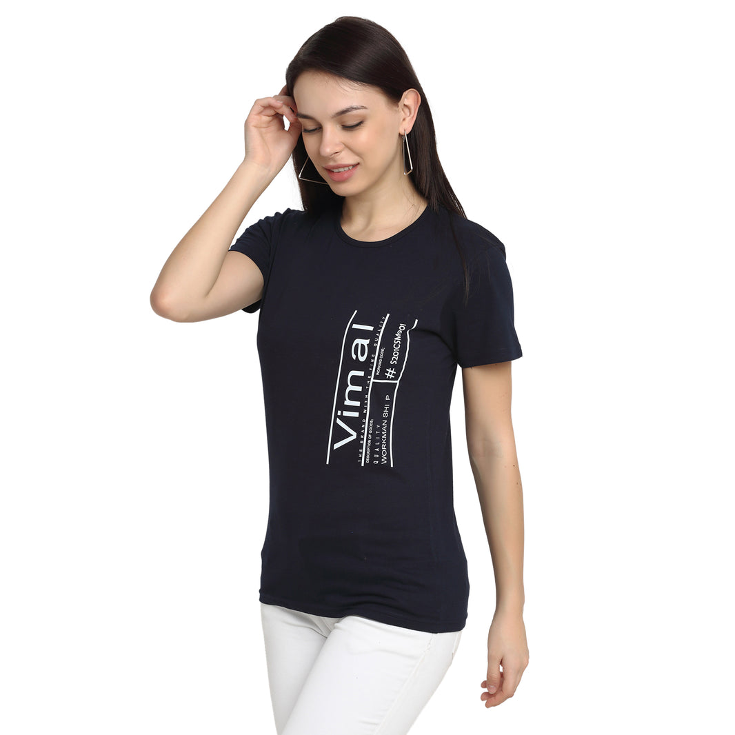 Mack Jonney Grey Half Sleeve T-shirt For Women's
