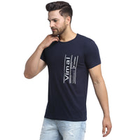Vimal Jonney Round Neck Dark Blue T-shirt For Men's - Vimal Clothing store