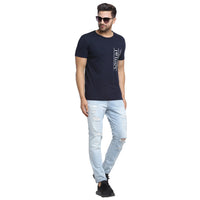 Vimal Jonney Round Neck Dark Blue T-shirt For Men's - Vimal Clothing store