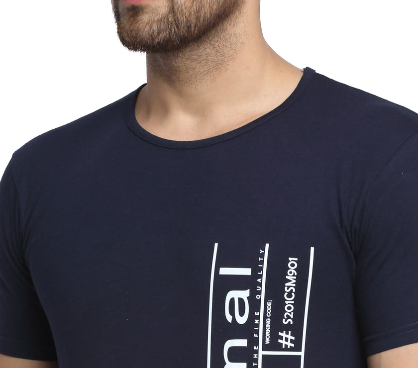 Vimal Jonney Round Neck Dark Blue T-shirt For Men's - Vimal Clothing store