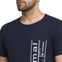 Vimal Jonney Round Neck Dark Blue T-shirt For Men's - Vimal Clothing store