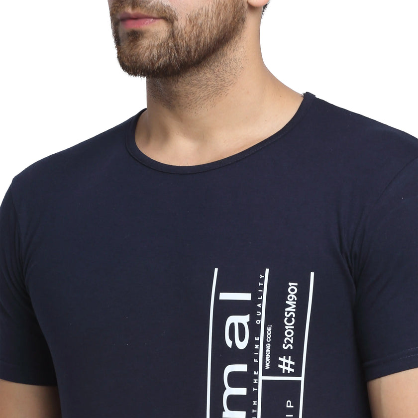 Vimal Jonney Round Neck Dark Blue T-shirt For Men's - Vimal Clothing store