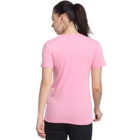 Mack Jonney Pink Half Sleeve T-shirt For Women's