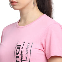 Mack Jonney Pink Half Sleeve T-shirt For Women's