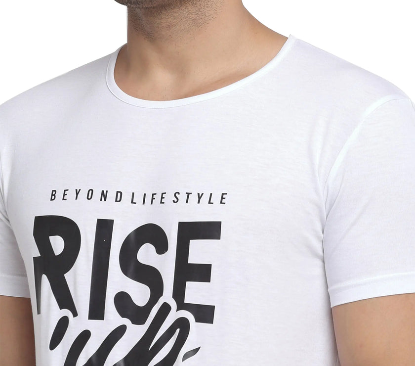 Vimal Jonney Regular Fit Round Neck White T-shirt For Men's - Vimal Clothing store