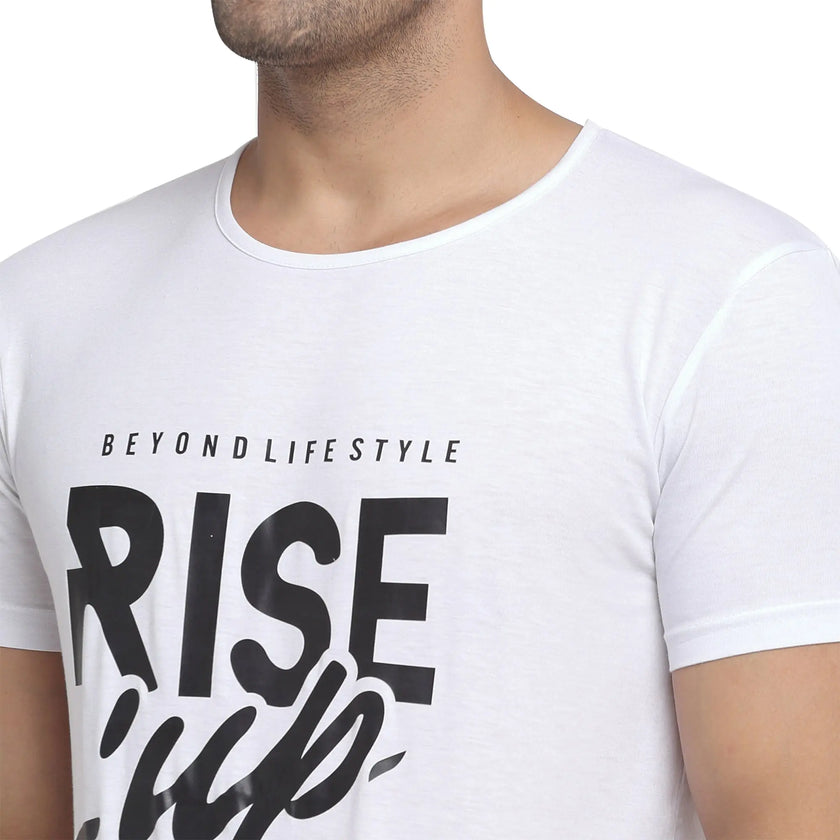 Vimal Jonney Regular Fit Round Neck White T-shirt For Men's - Vimal Clothing store