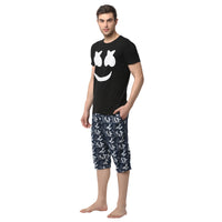 Mack Jonney Black Dark Blue Night Suit For Men's