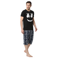 Mack Jonney Black Dark Blue Night Suit For Men's