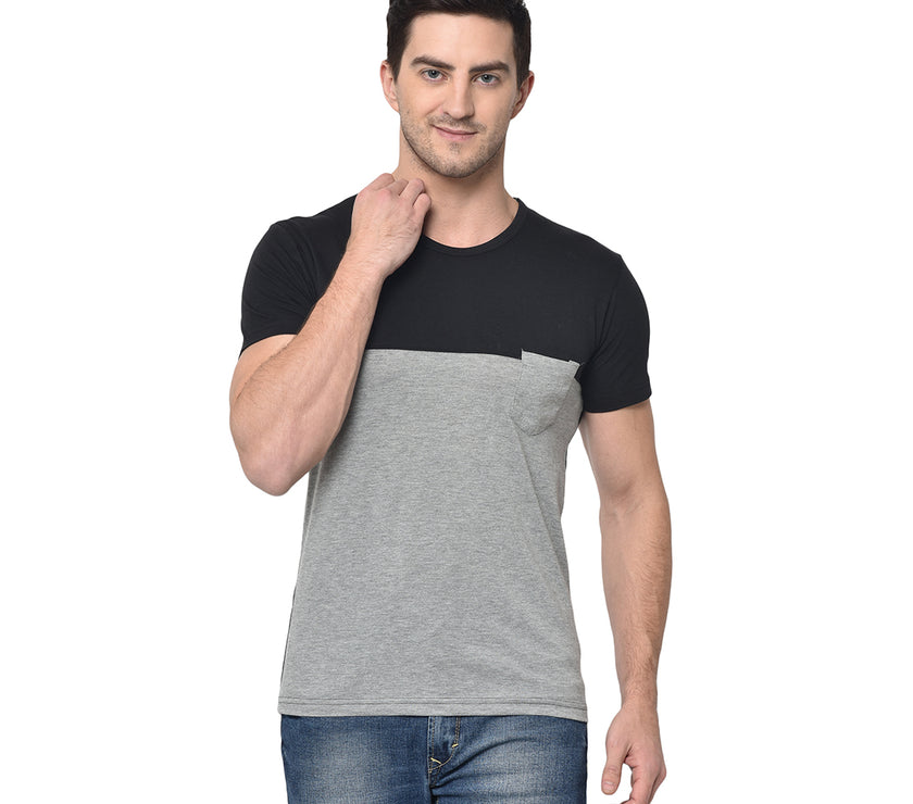 Vimal Jonney Round Neck Grey T-shirt For Men's - Vimal Clothing store