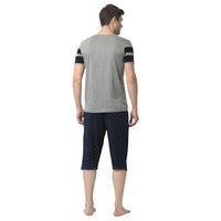 Mack Jonney Silver Dark Blue Night Suit For Men's