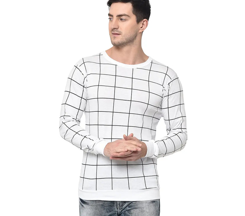 Vimal Jonney Full Sleeve White T-shirt For Men's - Vimal Clothing store