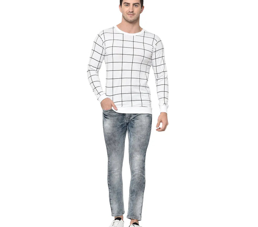 Vimal Jonney Full Sleeve White T-shirt For Men's - Vimal Clothing store