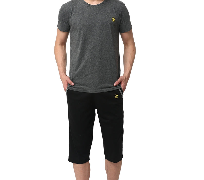 Mack Jonney Silver Black Night Suit For Men's