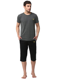Mack Jonney Silver Black Night Suit For Men's